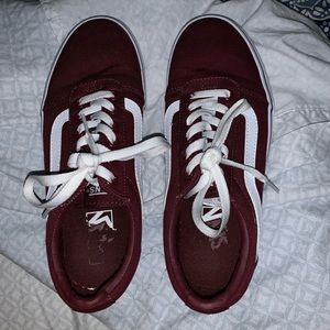Maroon Lace Up Vans